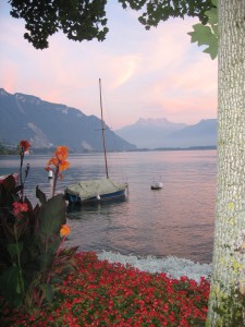 Lake Geneva - sun begining to set